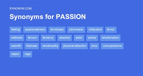 Another way to say <b>Intense Passion</b>? <b>Synonyms</b> for <b>Intense Passion</b> (other <b>words and phrases for Intense Passion</b>). . Passion antonym